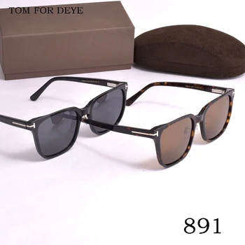 Слънчеви очила TF891, Мъжки Слънчеви очила луксозен марката TOM, Поляризация лещи, Дамски слънчеви Очила в ацетатна рамка голям размер, Реколта Очила за шофьора