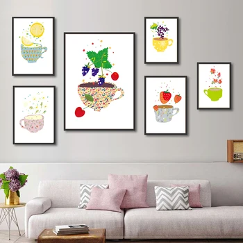 Снимки с плодове, авокадо, Лимон, грозде, плакати на стената, платното, живопис, плакати на скандинавскую тема и щампи, стенни картини за декор на стаята