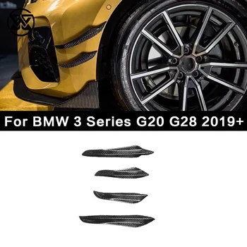 Сплитер Предното Ножа Предна Броня От Въглеродни Влакна За BMW Серия 3 G20 G28 2019 + Накладки на Предното Ножа Страничен Спойлер на Автомобила