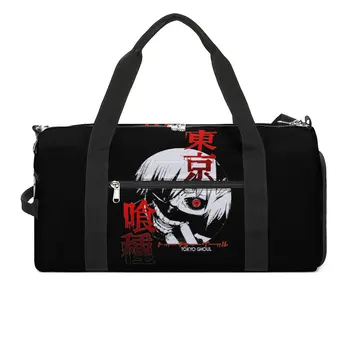 Спортна чанта Аниме Kaneki Ken, спортни чанти за пътуване Tokyou Ghoul, мъжки забавни чанти за фитнес с голям капацитет, оксфордские чанти по поръчка
