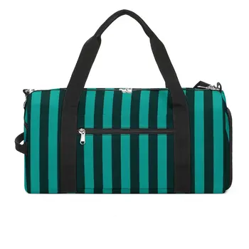 Спортни чанти в зелена ивица, спортна чанта с принтом под формата на черни линии, големи цветни чанти, мъжки Оксфорд чанта за фитнес