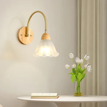 Стенен лампа с цветен модел под формата на дърво, на леглото в спалнята, нов стъклена стена, лампа за дневна