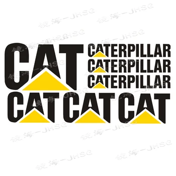 Стикери за автомобил - Забавни стикери Caterpillar CAT Aufkleber - Етикети на драскотини в дизайна на багер - Водоустойчив PVC