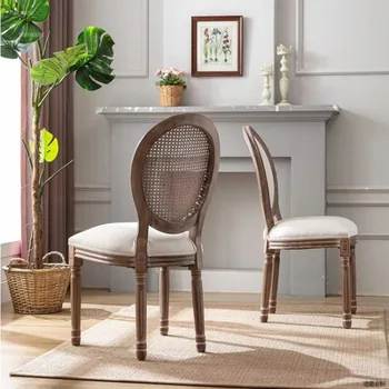 Столове за кафе-сладкарница с настаняване в семейство, в Американското крайградски стол за почивка, Реколта трапезни столове от ратан, Френски стол от масивно дърво, мебели за дома