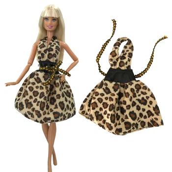 Стоп-моушън, пола, елегантен летен костюм, мини-секси рокля с леопардовым принтом за кукли Барби, дрехи и аксесоари за кукли 287C 3X