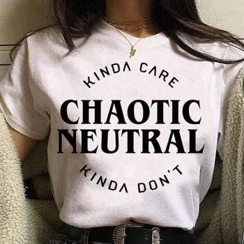 Тениска с хаотично неутрален режим, дамски дизайнерска тениска harajuku, дамски японската облекло