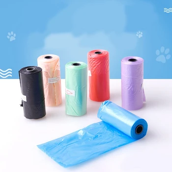Торбички за кучешки какашек за почистване на боклук, за начин на отглеждане на малки кученца на улицата и пътувания, различни цветове, 900 пакети