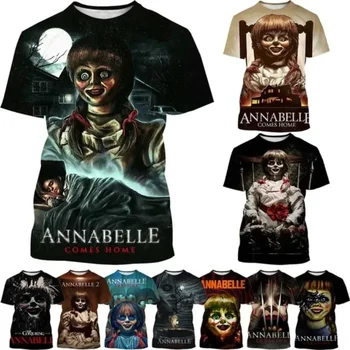 Трилър, Филм на Ужасите, Анабел, тениски с 3D-принтом, Страдащ от Призрак, Тениски с кукла Принтом, Мъжки и дамски блузи с къс ръкав