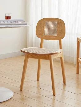 Търговия на едро с домашни места за хранене столове Nordic retro от производител, плетени столове Kaman от ратан, семейството, хотели, дневни, leisu