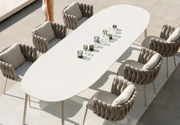 Уличен маса и стол, в комбинация с градински мебели в скандинавски стил за вътрешния двор, водоустойчива и защитават от слънце на открито