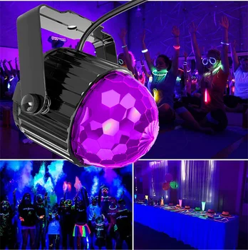 Ултравиолетова Черна Ултравиолетова светлина DJ Диско Топка Stage Flood Blacklight за парти Glow за Хелоуин, Коледа, денс бар, Флуоресцентно плакат
