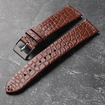 ултратънък гривна ръчно изработени от крокодилска кожа 19 мм, 20 мм, 22 мм, Меки каишки за часовници от естествена кожа