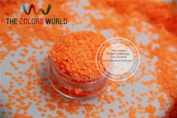 Устойчиви на растворителям блестящи конфети оранжево-червен цвят в формата на звездички за лак за нокти и декорация със собствените си ръце 1 пакет = 50 грама