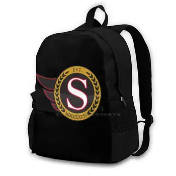Училищна чанта с логото на Senators, раница за лаптоп с голям капацитет, 15 инча, Отава