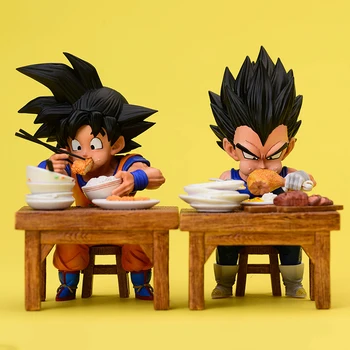 Фигурка на Dragon Ball Z Зеленчуци son Goku яде 8 см PVC Колекционерски фигурки, играчки за деца Коледни подаръци
