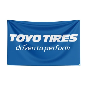 Флаг на Toyo Tires размер 90x150 см, Банер за автомобилни части с принтом от полиестер За декор - Ft Flags Декор, банер за украса на хартата, Банер за хартата