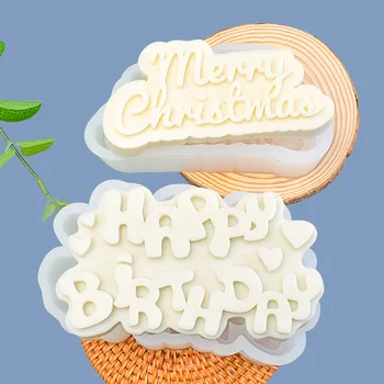 Форма за Коледното свещи с английската азбука, направи си САМ, Художествена Свещ, Гипсовое сапун, за украса на торта за рожден Ден, за да проверите за печене, Силиконова форма