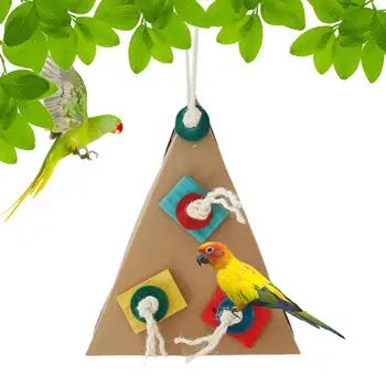 Фуражни играчки за папагали Кусачие играчки за птици и Аксесоари за клетки от Цветни Триъгълни Фуражни играчки за вълнообразни попугайчиков Попугайчиков-попугаек