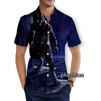 Хавайски Мъжки Плажни Ризи С къс Ръкав, Ежедневни Ризи С 3D Принтом Anubis Art, Големи Размери S-5XL, Модерни Мъжки Блузи U27