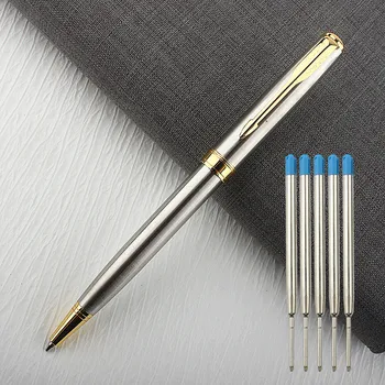 Химикалка писалка за бизнес офис от метал луксозен качество, нови студентски, училищни канцеларски материали, химикалки за писане
