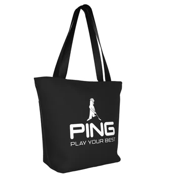 Холщовая чанта за пазаруване с логото на голф, женствена чанта за покупки от рециклируеми продукти, чанти за пазаруване