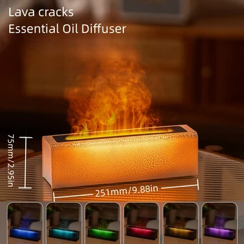 Цветни Овлажнители на въздуха с имитация на Пламък, USB конектор, Ароматни Дифузьор, Настолни Ултразвукови Решетки за Ароматерапия Етерични Масла