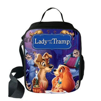 Чанта за обяд Disney Lady and the Tramp Protect За момчета и момичета, пътни чанти-тоут, чанти за съхранение на пресни продукти за пикник, студентски чанта-месинджър