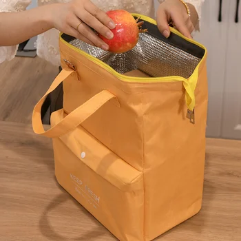 Чанта за обяд с голям капацитет, дамски водоустойчив изолирани чанта през рамо за обяд, преносими чанти-хладилници за пикник 2023