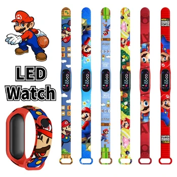 Часовници Super Mario Brothers с анимационни герой от аниме Луиджи, нежна гривна, водоустойчиви спортни детски часовници, подаръци за рожден ден