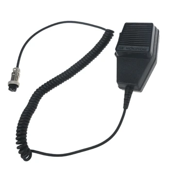 Черен микрофон ЦБ с 4-пинов конектор, микрофон високоговорител за Cobra, за Superstar, за Uniden за радио Audioline, лесно заменяемый