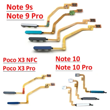 Четец на пръстови отпечатъци За Xiaomi Redmi Note 9 10 Pro 9s Poco X3 Pro M3 Бутон Home Бутон за Връщане в Менюто на Пръстови Отпечатъци Гъвкав Кабел на Сензора