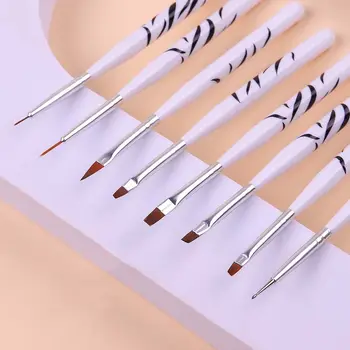 Четка 3D Типсы за нокти Подложка Козметичен инструмент Писалка за рисуване на нокти Дръжка за Маркиране на ноктите Аксесоари за нокти с UV Гел, Четка за рисуване на нокти